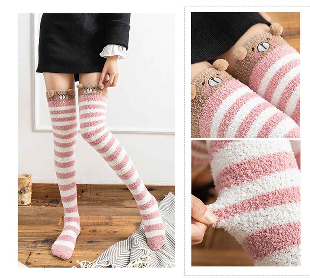 Warm Fuzzy Over Knee High Stockings for Girls Womens