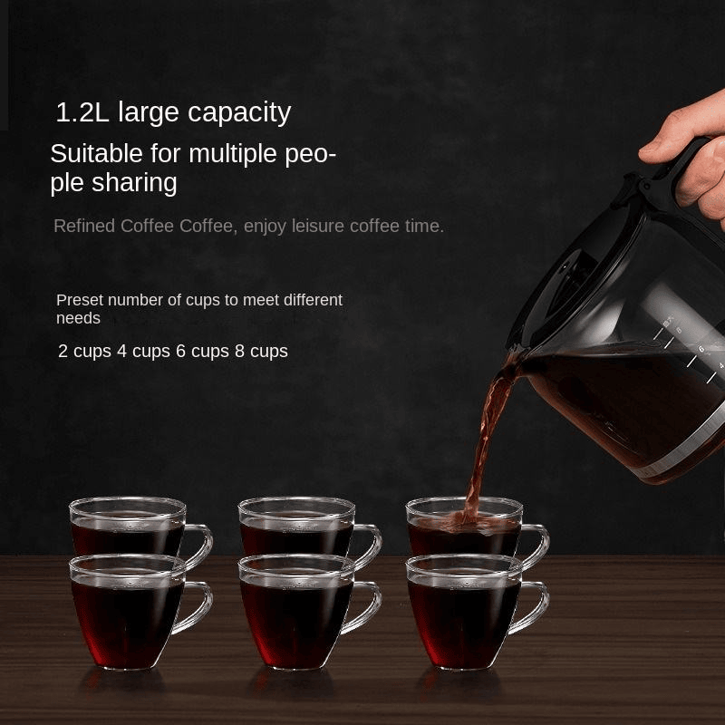 PSC08B Italian drip coffee machine 1200W drip coffee Cups10pc automatic shutdown, keeps warm for 4h American-style espresso, smart home coffee, commercial coffee, espresso,