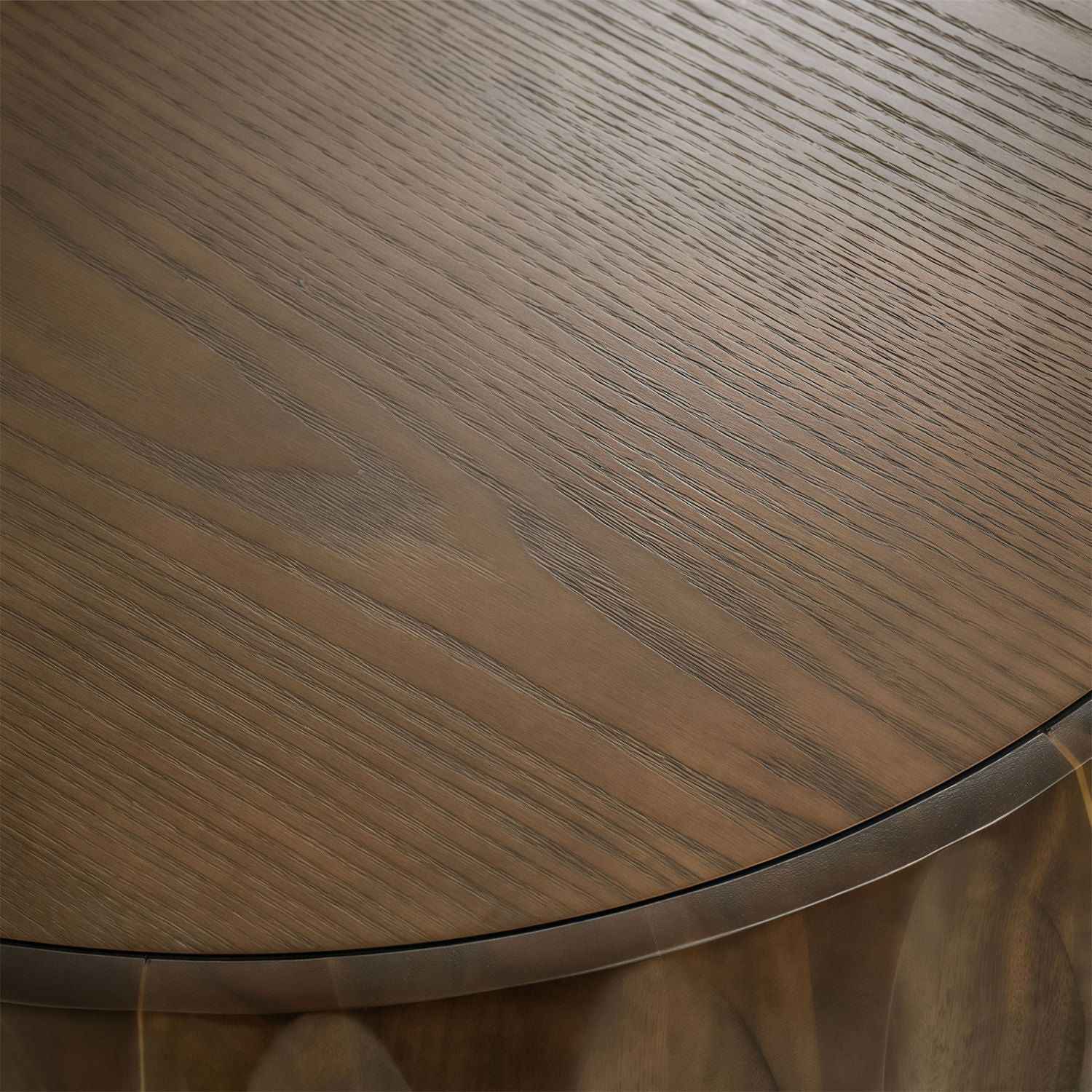 Round Solid Wood Carved Coffee Table with Elegant Sculptural