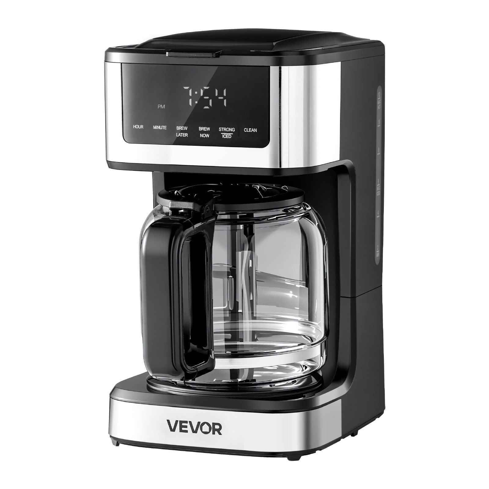 VEVOR Programmable Coffee Maker, 12 Cup Programmable Drip Coffee Makers with Touch Screen, 4-Hour Keep Warm Coffee Makers Drips, 2 Brew Strengths Drip Coffee Machine for Home, 24-Hour Programmable
