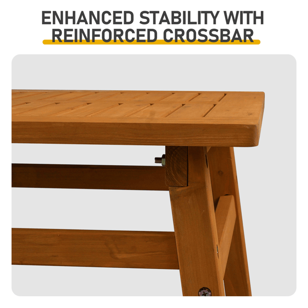 Solid Cedar Wood Accent Table with Slatted Tabletop