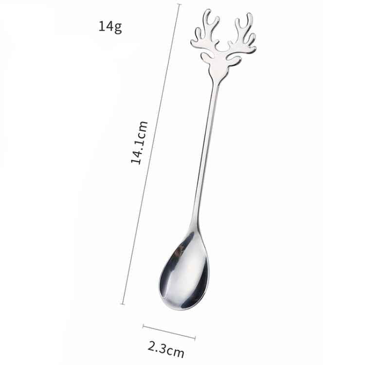 4pcs Pack Christmas Deer Stirring Spoon Coffee Dessert Scoop
