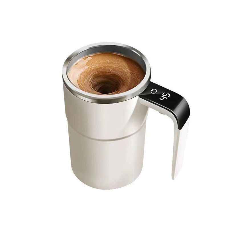 Stainless Steel Self-Stirring Coffee Cup with LED Digital Display