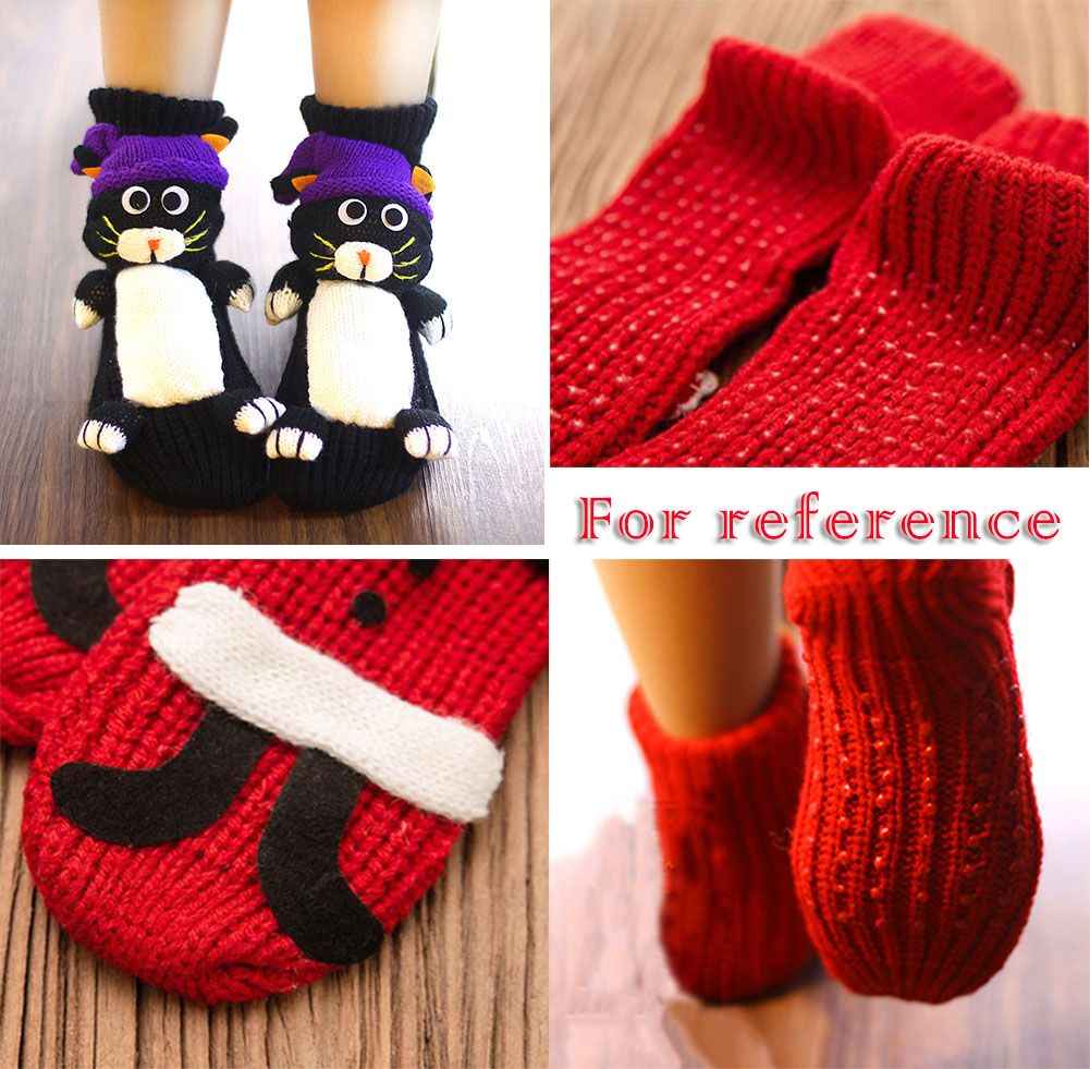 Novelty Handmade Cat Knit Slipper Socks Non-slip