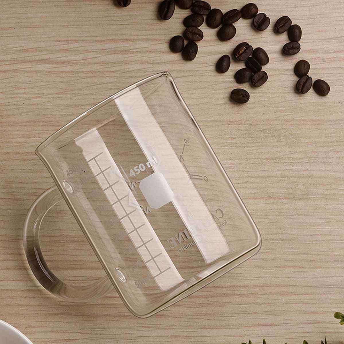 1 PCS Transparent tape with high borosilicate glass cup, coffee cup, coffee sharing cup with scale identification