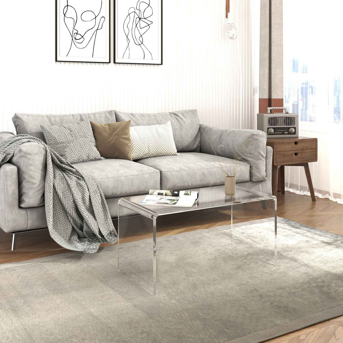 Clear Acrylic Coffee Table 0.5In Thick