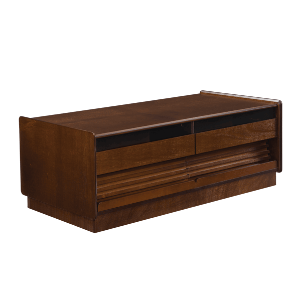 Modern Rectangle Coffee Table with 4 Drawers and 2 Display