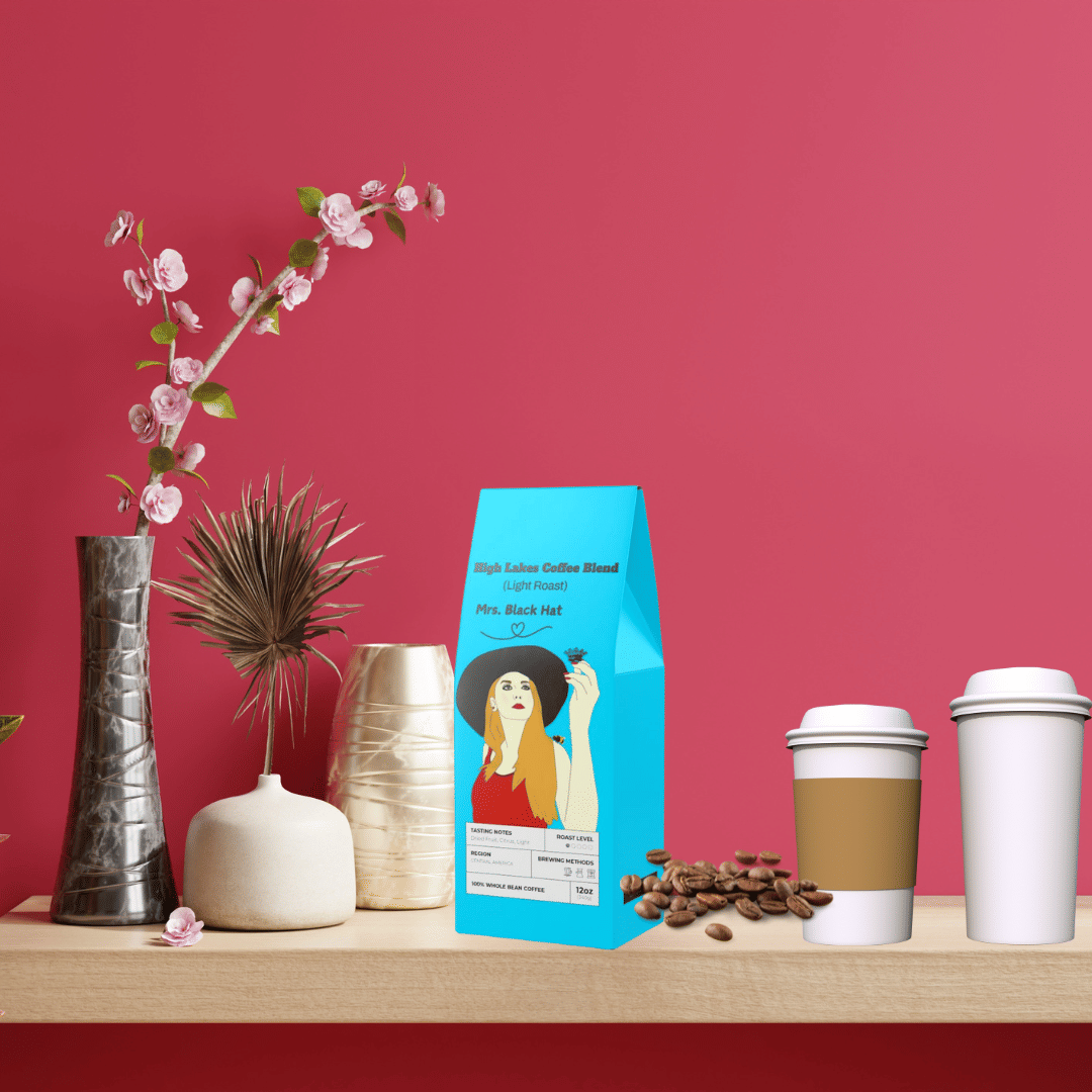 Mrs. Black Hat High Lakes Coffee Blend, Light Roast Coffee, Coffee Bean, Whole Coffee Beans
