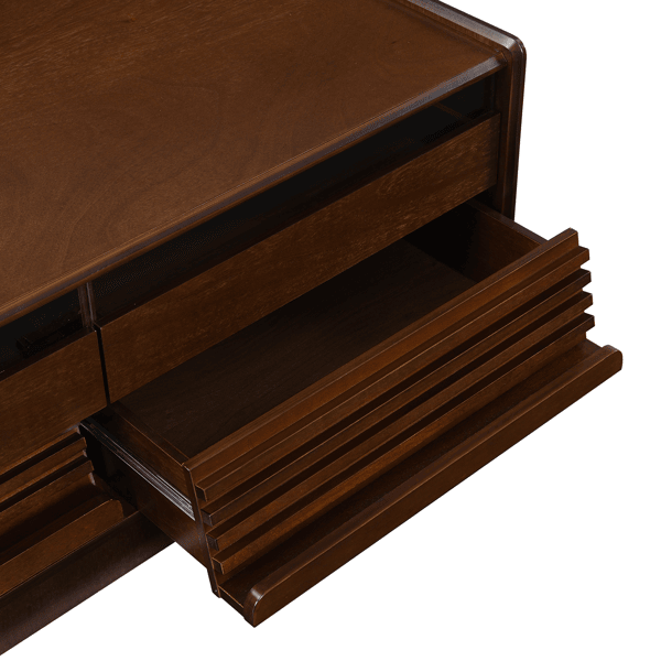 Modern Rectangle Coffee Table with 4 Drawers and 2 Display