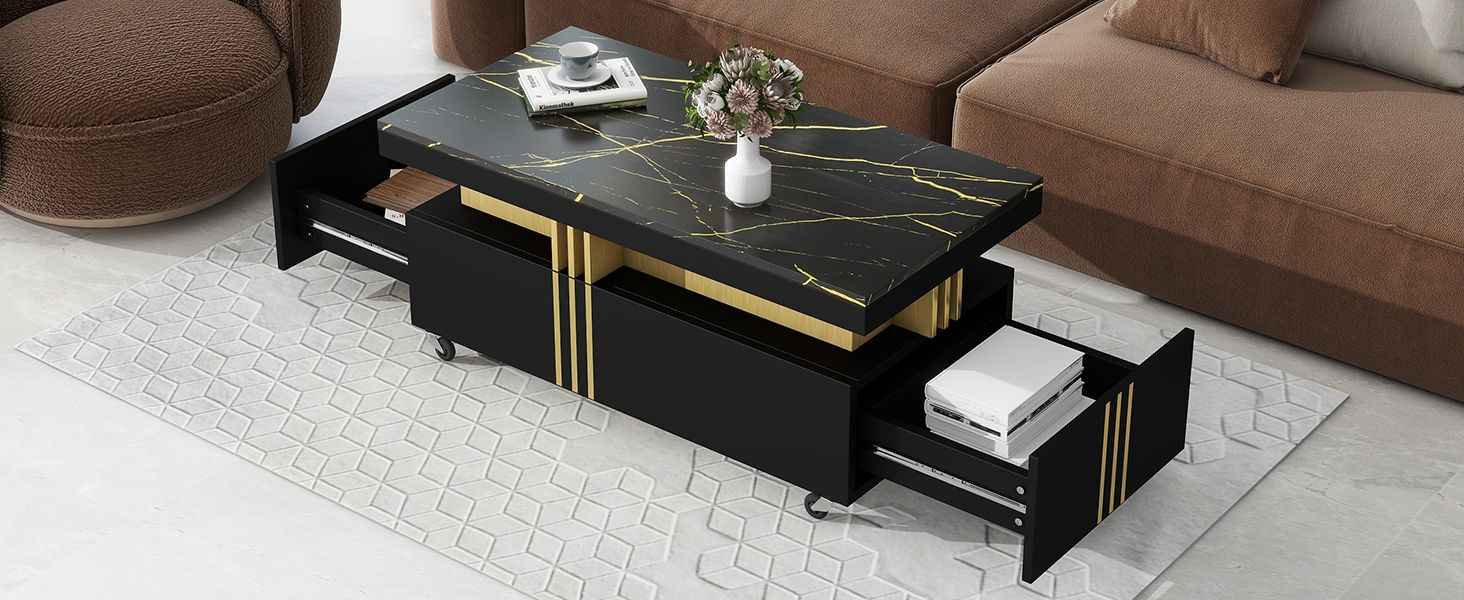 TREND Contemporary Coffee Table with Faux Marble Top