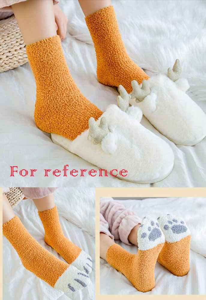 Cute Colorful Cat Claw Design Plush Cozy Slipper Sock