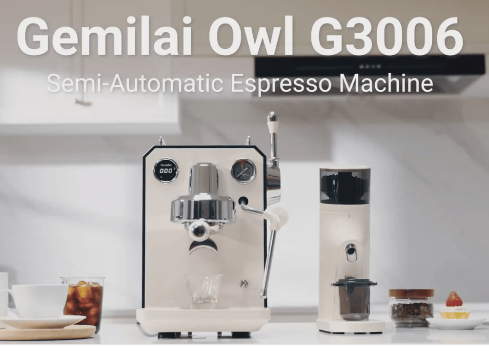 PSG3006W American-style espresso machine, semi-automatic coffee maker with 1450W power output and 15Bar espresso extraction capacity. Features ULKA high-pressure pump, 1.7L water tank, steam milk fro