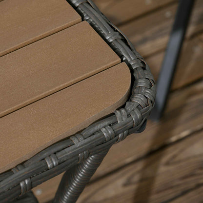 Outsunny Patio Rattan Coffee Table with Storage Shelf Wicker