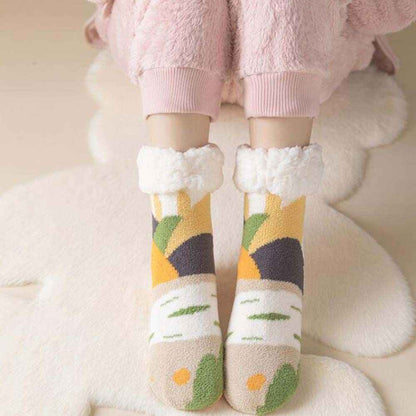 Mountain Forest Winter Thick Plush Socks Women Warm Indoor