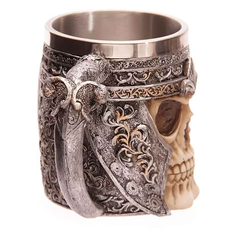  Skull Knight Mug Stainless Steel Viking Skull Mug
