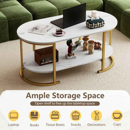 Table with Spacious Tabletop and Open Storage Shelf