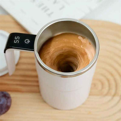 Stainless Steel Self-Stirring Coffee Cup with LED Digital Display