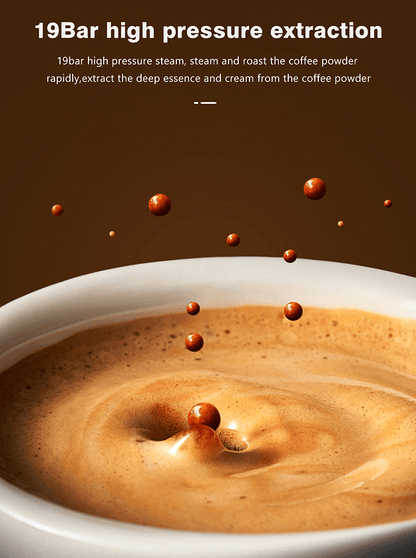 capsule + coffee powder + milk foam 3-in-1 semi-automatic coffee machine 19Bar extraction mocha Nestle espresso 1 cup / 2 cup, electronic button powder hammer 51mm touch sensing 1450W steam