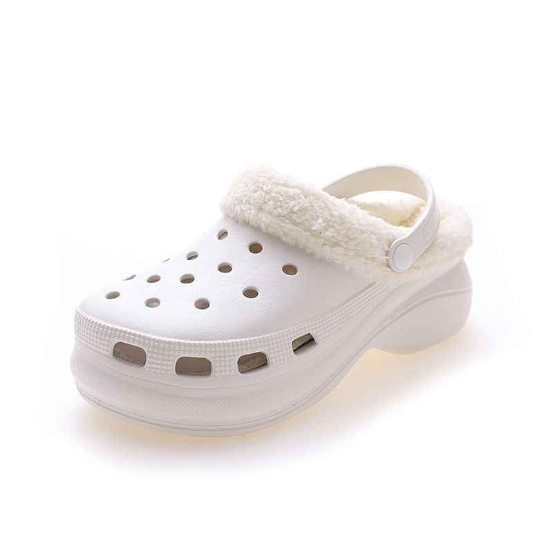 Winter velvet hole shoes women&