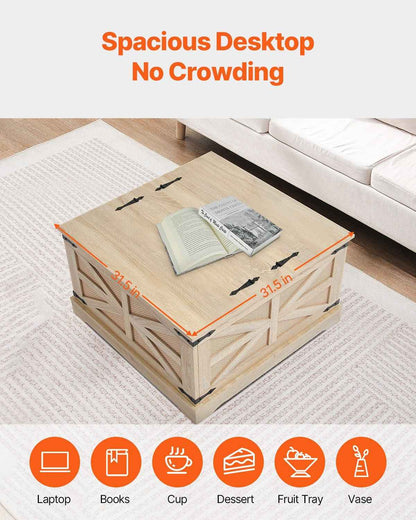 VEVOR Rattan Coffee Table Rectangle Rattan