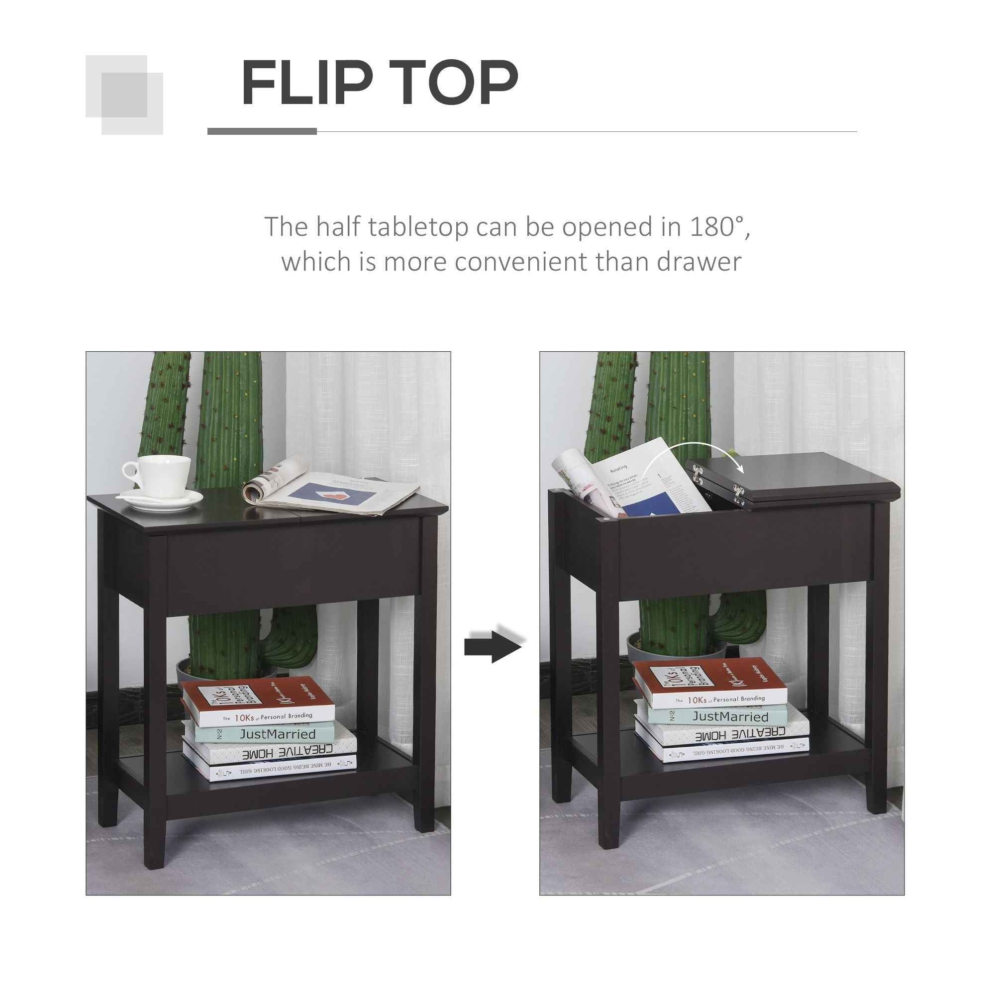 TableFlip Top Storage Hinge Cabinet Bottom Shelf Sturdy