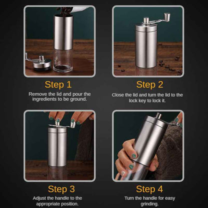 Manual Coffee Grinder Stainless Steel Hand Adjustable Steel Core Burr For Kitchen Portable Coffee Mills Coffee Espresso Press