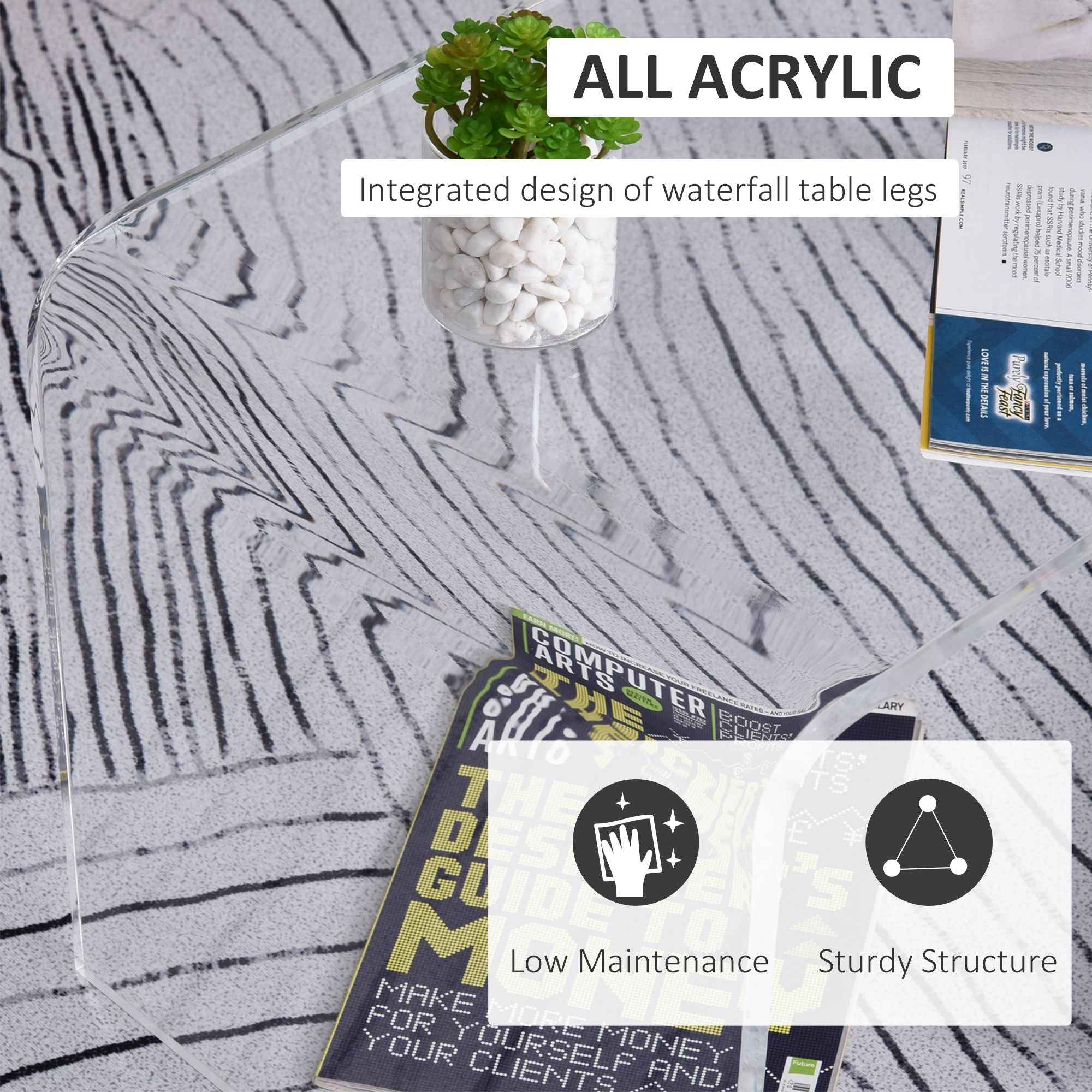 Clear Acrylic Coffee Table 0.5In Thick