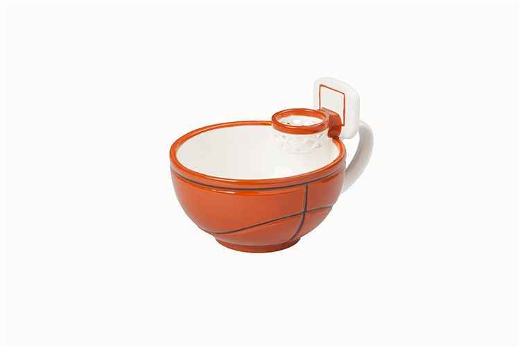 The Mug with a Hoop | Ceramic Coffee &amp; Hot Chocolate Mug;  Cereal;  Soup Bowl | 16OZ Cup | Best Novelty Gift Idea for Coaches;  Dad;  Mom;  Kids;  Birthday;  Basketball &amp; All Sport Lovers