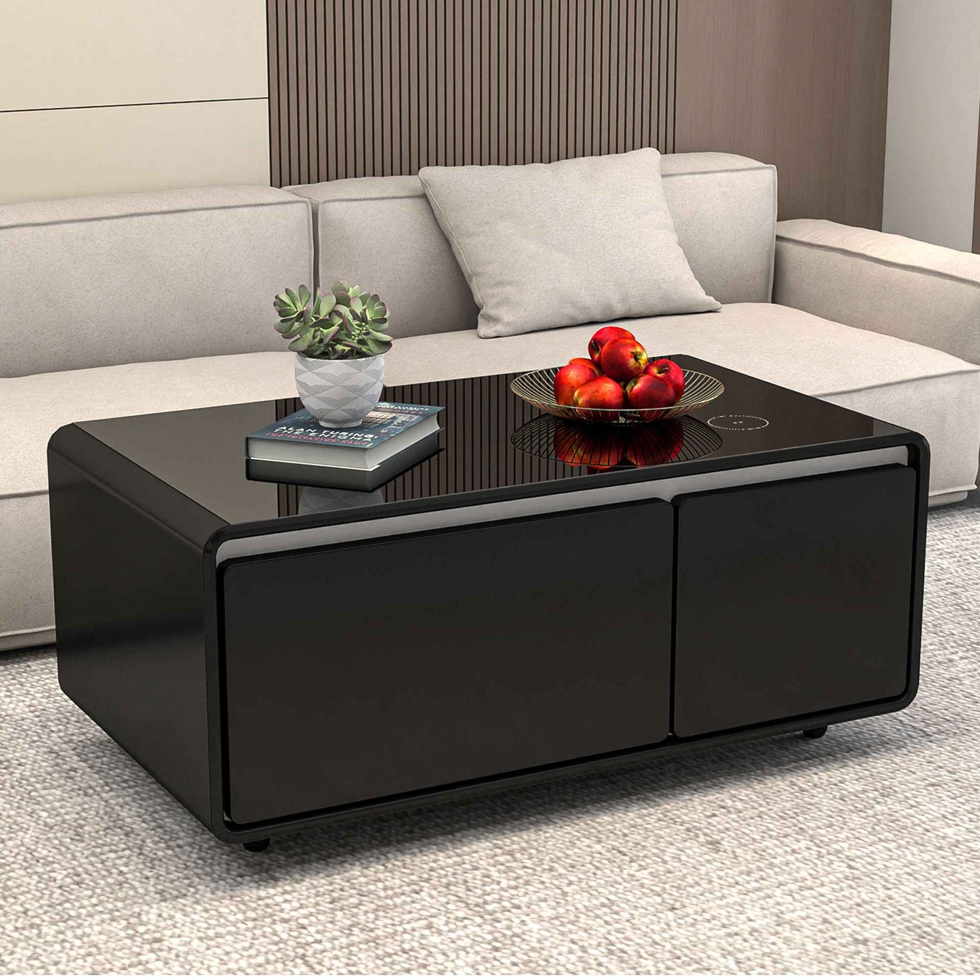 Modern Smart mini Coffee Table with Built in Fridge