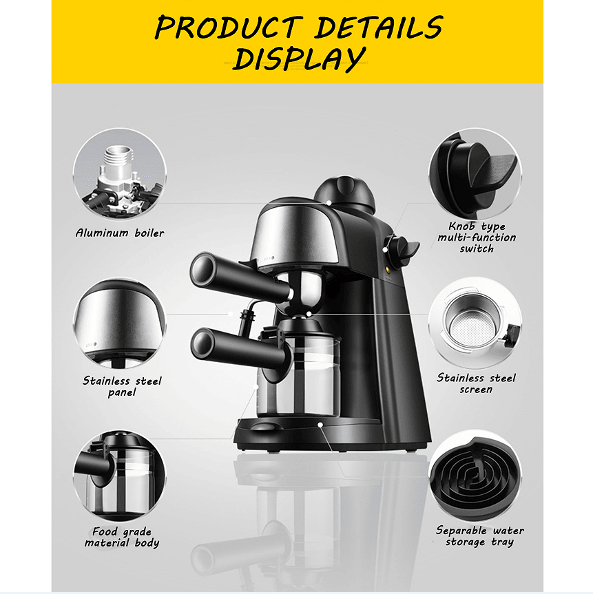 PSCM6810 3.5bar Steam Epresso Machine 4 cup Epresso Machine Epresso cappuccino coffee home compact espresso machine