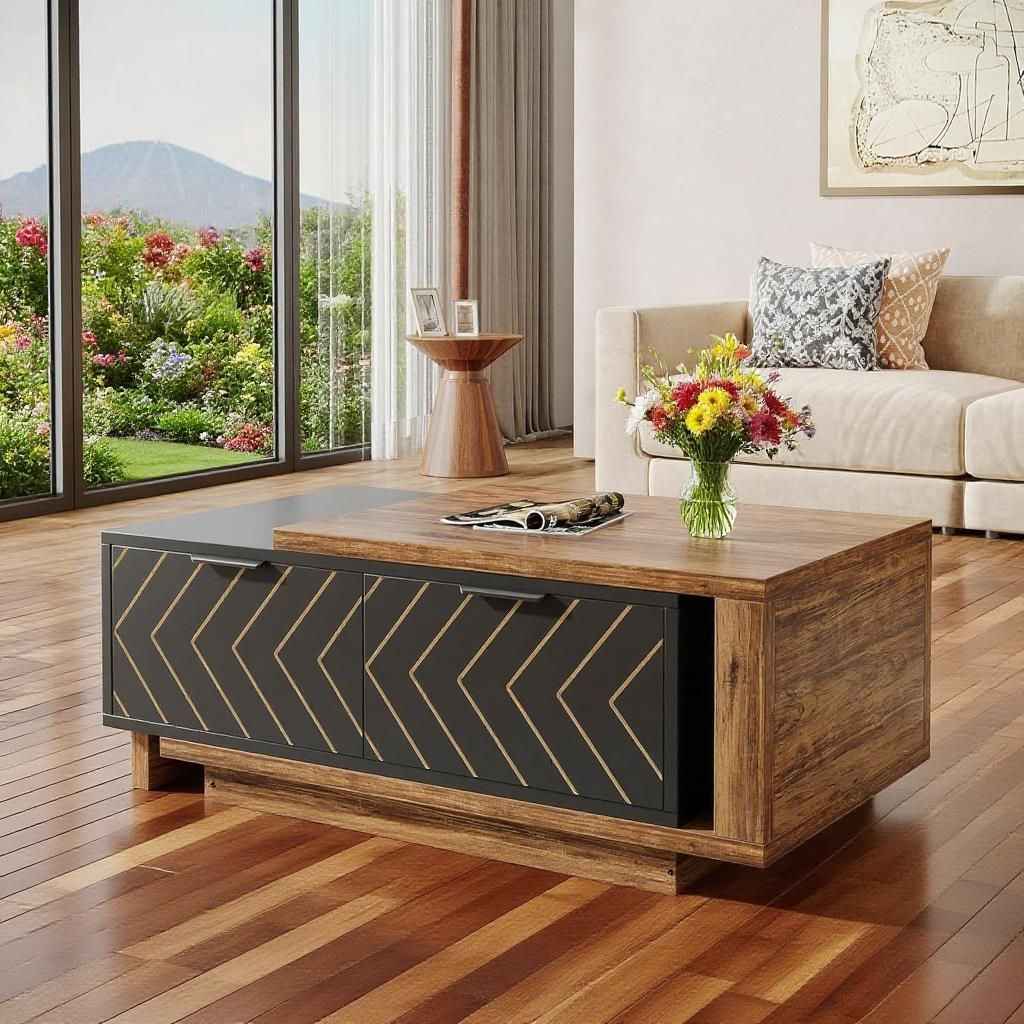 Coffee Table sophisticated blend of warm walnut 