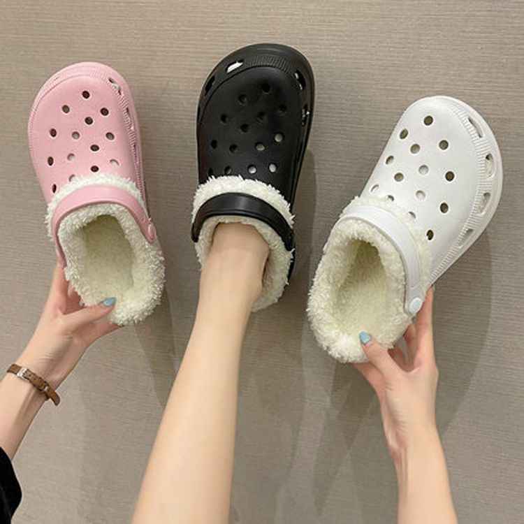 Winter velvet hole shoes women&