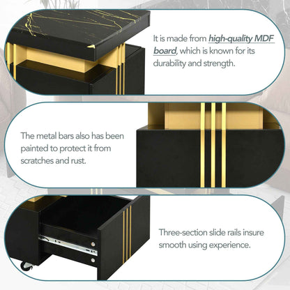 TREND Contemporary Coffee Table with Faux Marble Top 