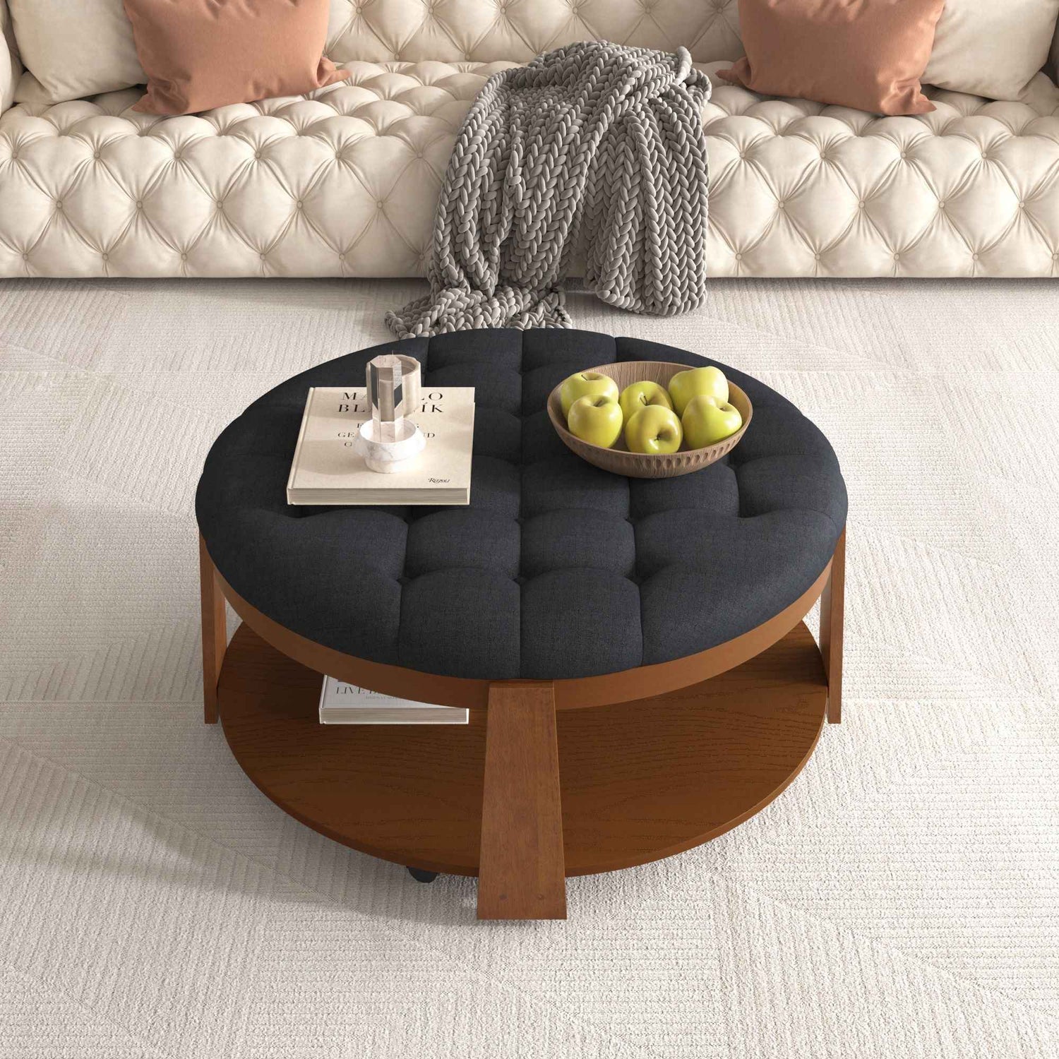 Modern Large Round Ottoman Coffee Table