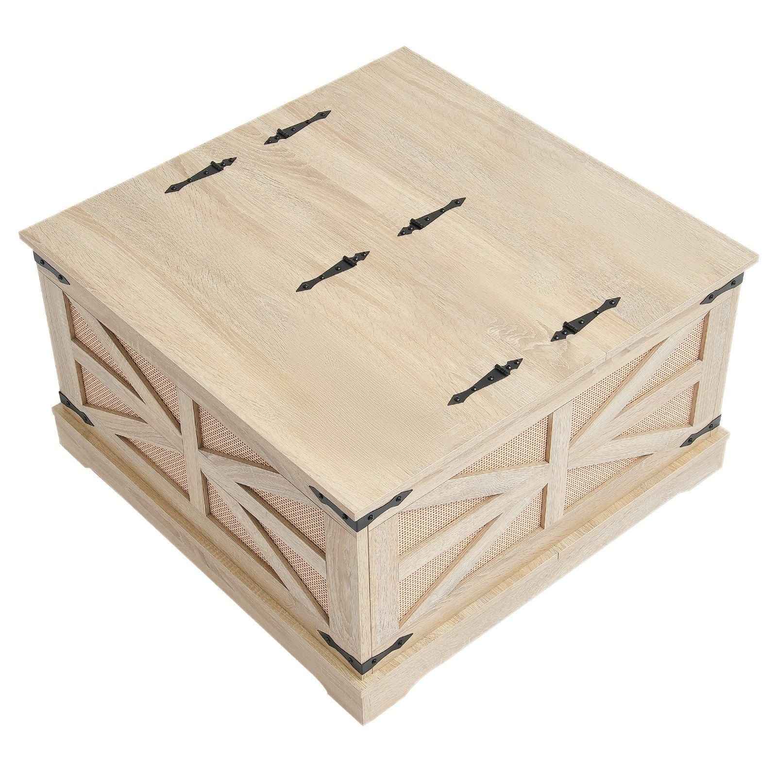 VEVOR Rattan Coffee Table Rectangle Rattan