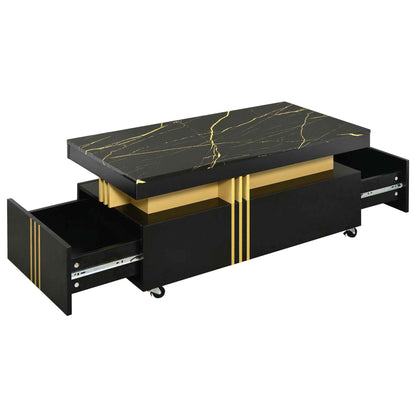 TREND Contemporary Coffee Table with Faux Marble Top 