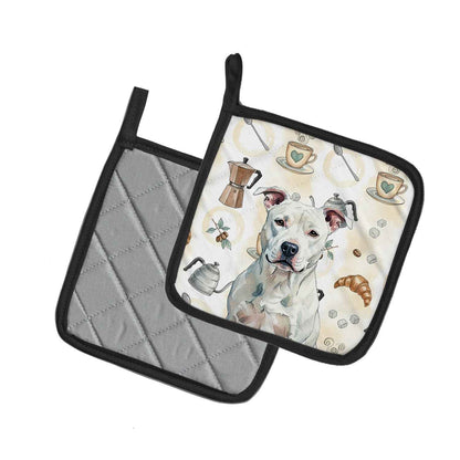 White American Staffordshire Terrier Coffee Bar Pair