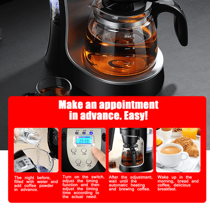 PSC08B Italian drip coffee machine 1200W drip coffee Cups10pc automatic shutdown, keeps warm for 4h American-style espresso, smart home coffee, commercial coffee, espresso,