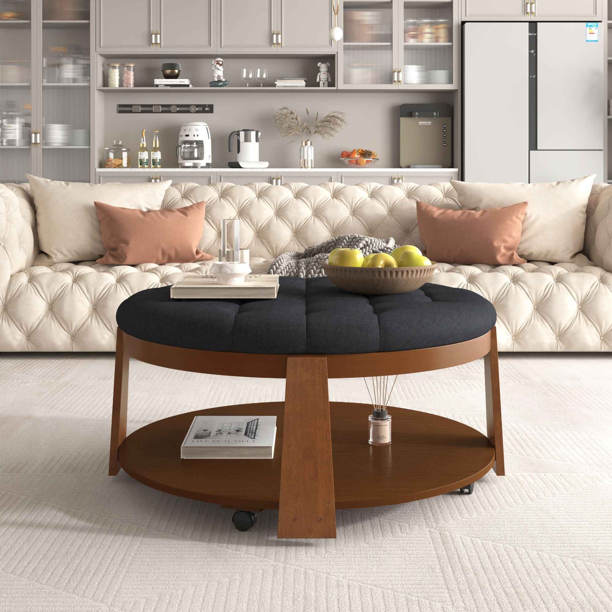 Modern Large Round Ottoman Coffee Table