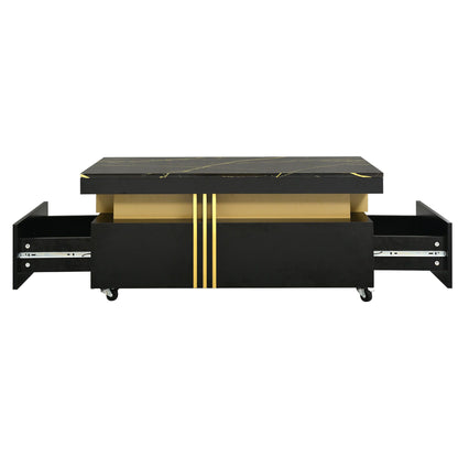 TREND Contemporary Coffee Table with Faux Marble Top 