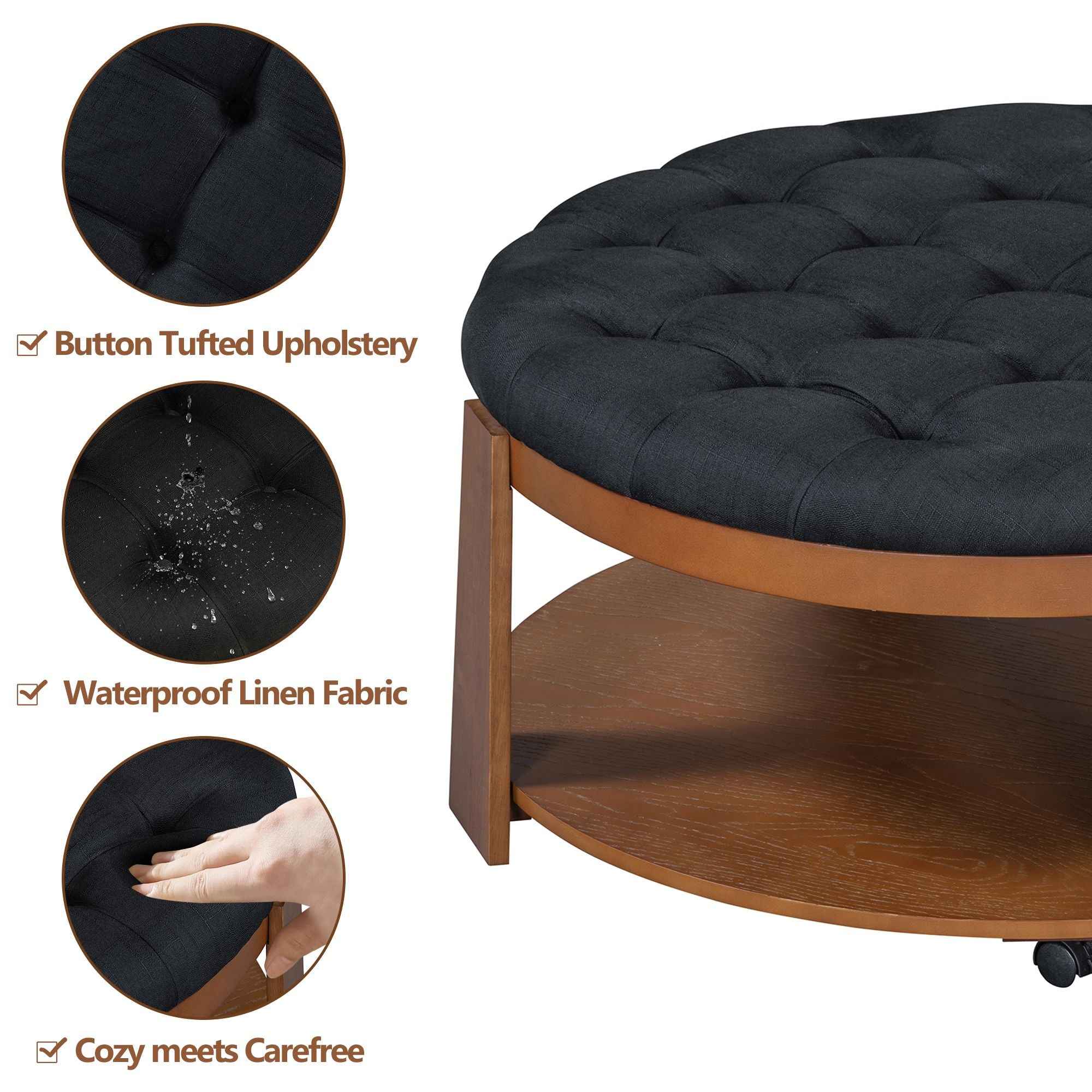 Modern Large Round Ottoman Coffee Table