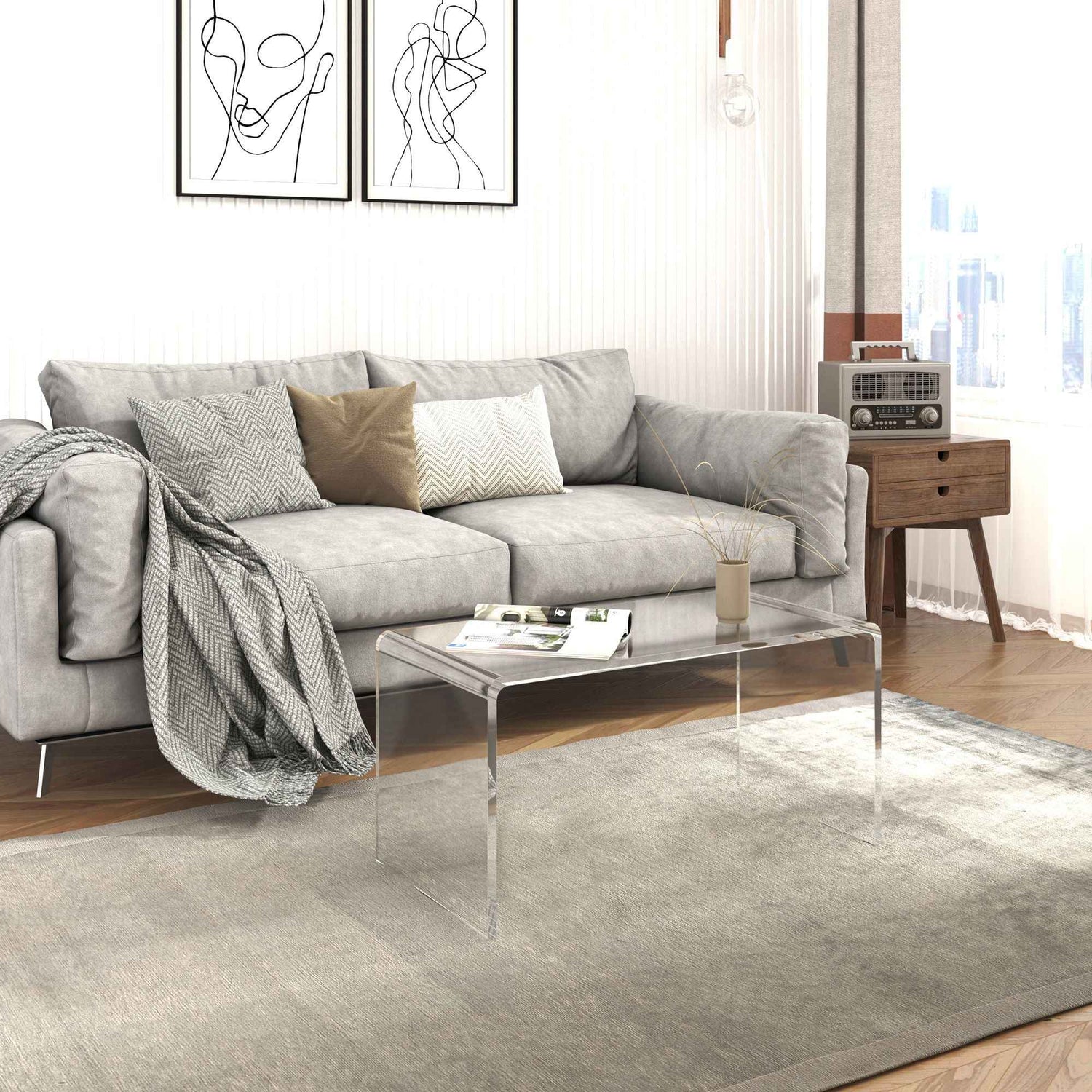 Clear Acrylic Coffee Table 0.5In Thick