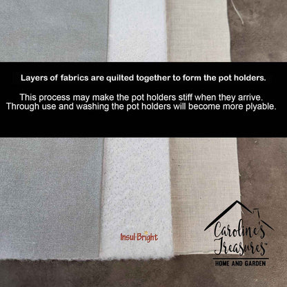 Fawn Bearded Collie Coffee Bar Pair of Pot Holders Pair 