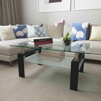 Rectangle Black Glass Coffee Table