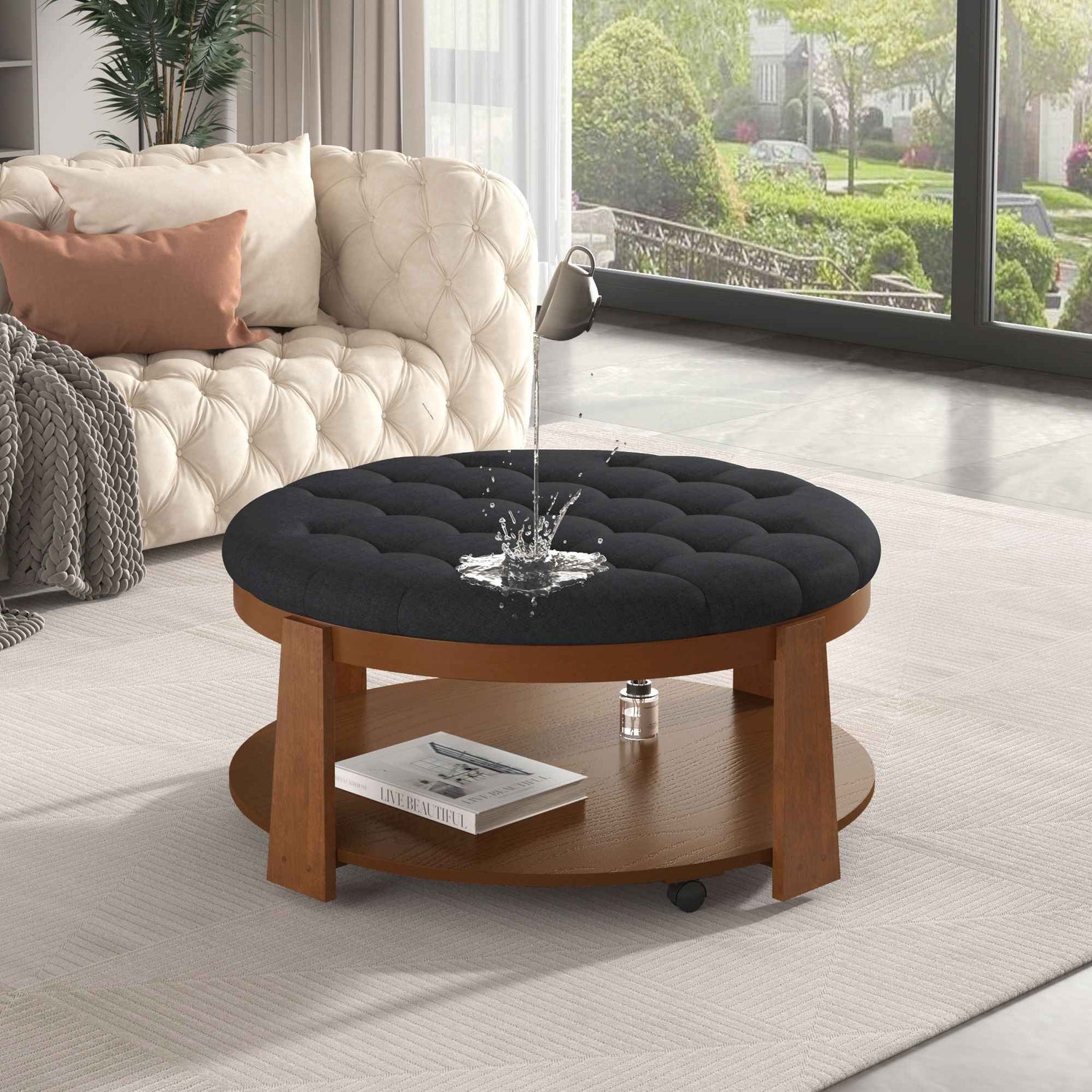 Modern Large Round Ottoman Coffee Table