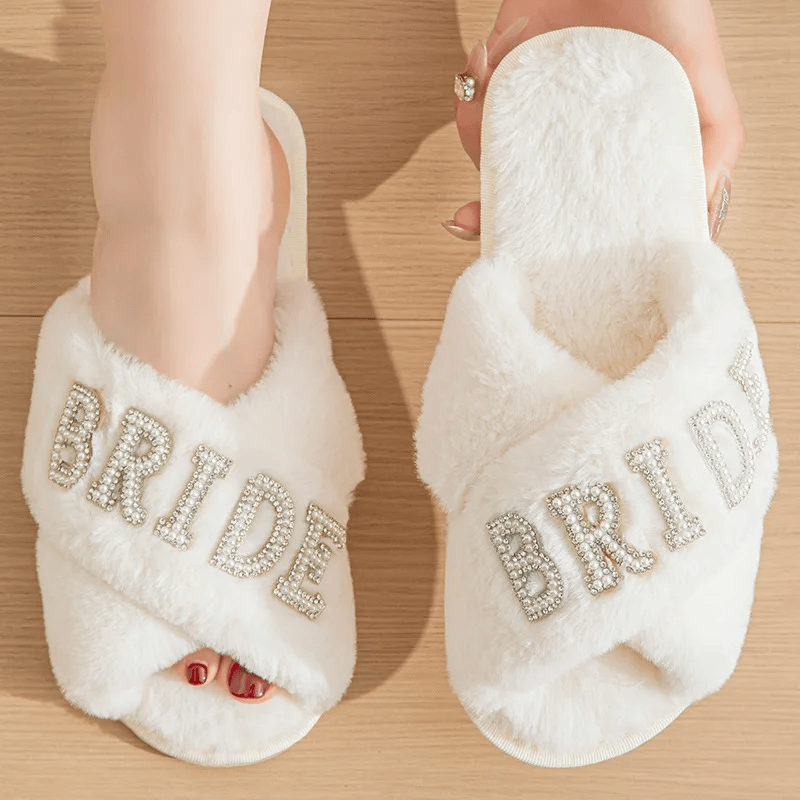 Pearl Letter Bride Cross-border Popular Women Slipper Single