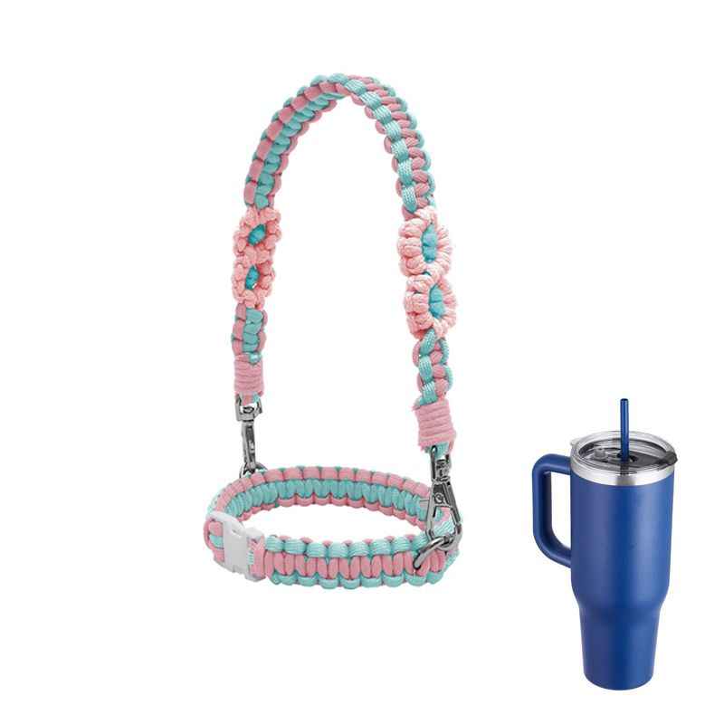 Hand Woven Mug Holder Boho Daisy Mug Strap for Water Mug