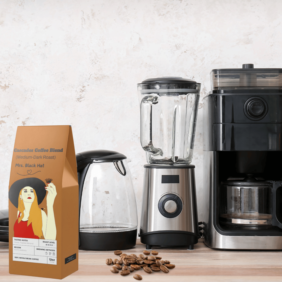 Mrs. Black Hat Cascades Coffee Blend, Medium Roast Coffee - Dark Roast Coffee, Coffee Beans, Coffee Bean