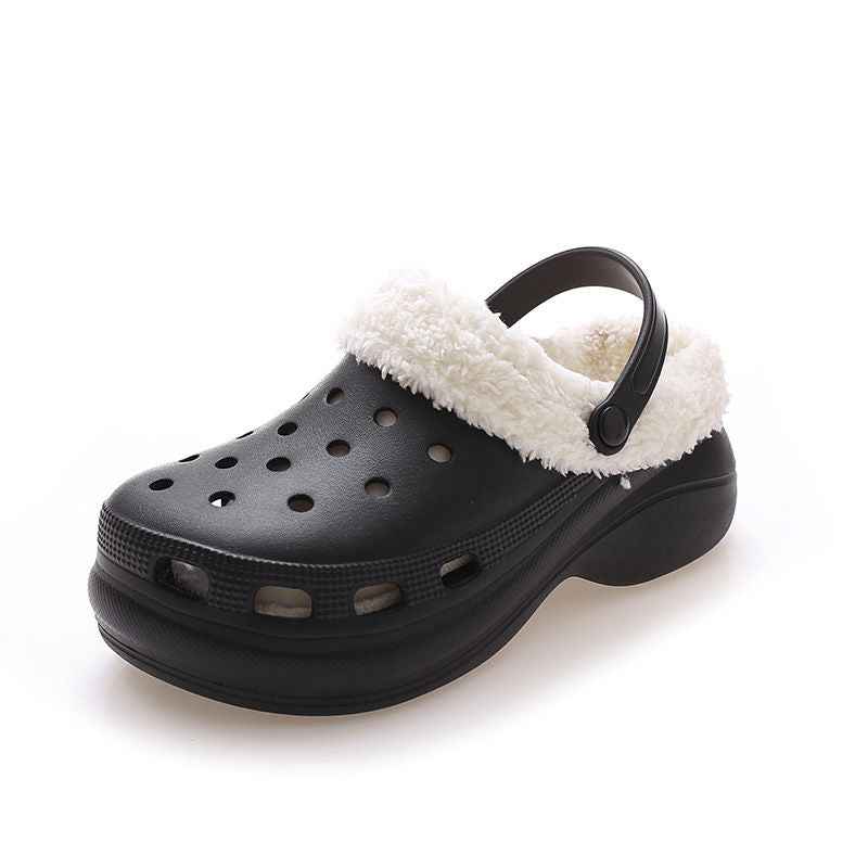 Winter velvet hole shoes women&