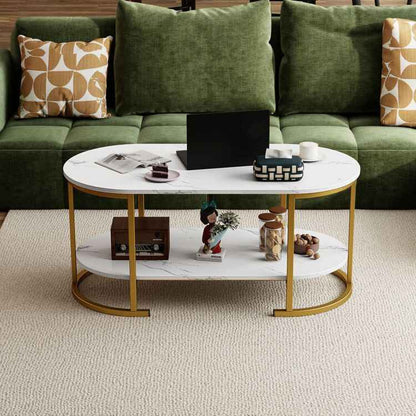 Table with Spacious Tabletop and Open Storage Shelf